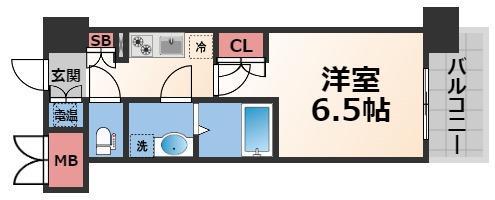 CASSIA高井田 ノース COURT(1K/3階)の間取り写真