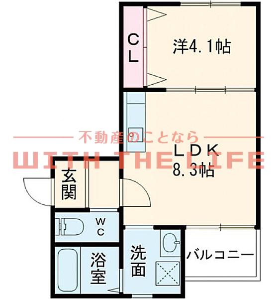 ティーレグノ羽犬塚(1LDK/1階)の間取り写真