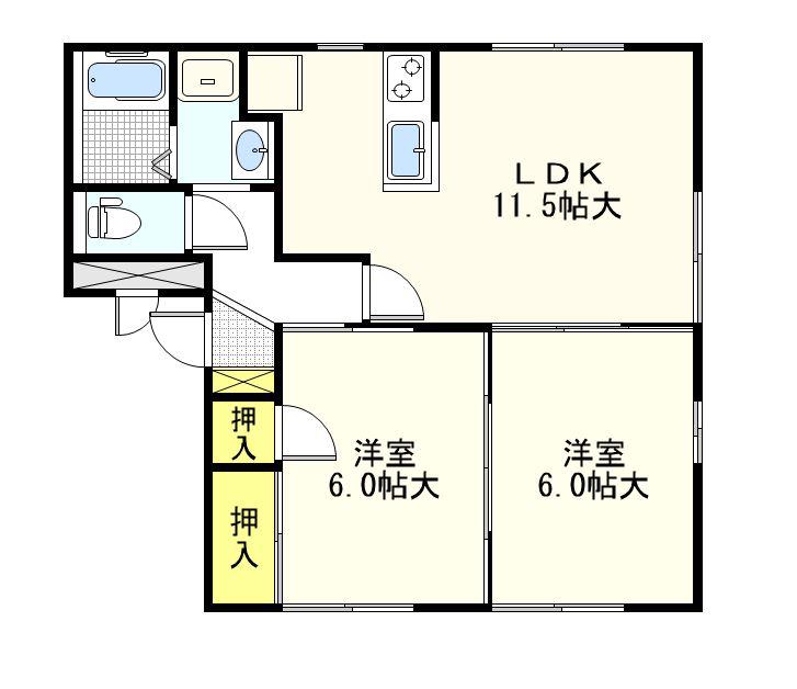 シャルマン(2LDK/1階)の間取り写真