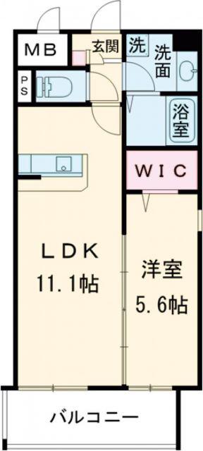 ラフレシーサ医大通(1LDK/4階)の間取り写真