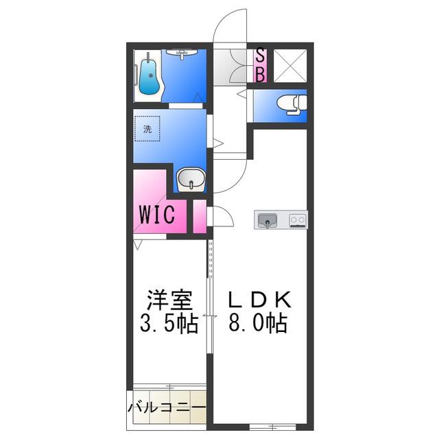 ST.RESIDENCE 七道(1LDK/1階)の間取り写真