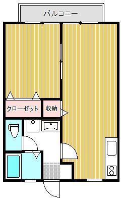 サンライフ中津A棟(1LDK/2階)の間取り写真