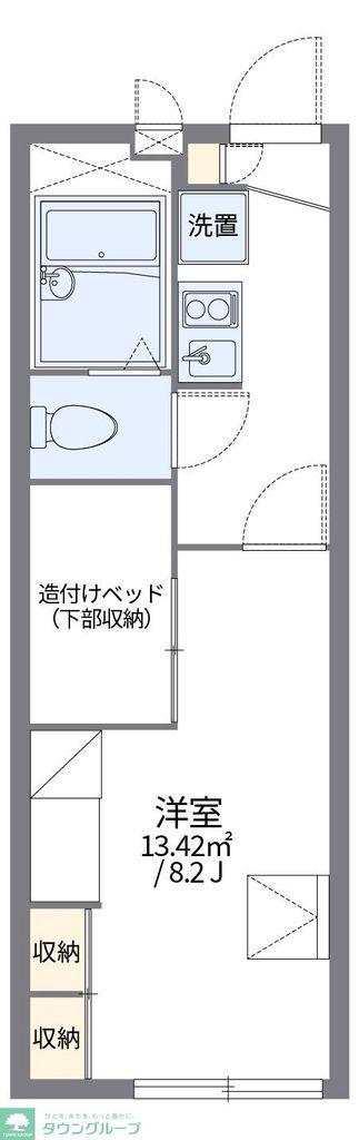 レオパレスカーサーセン(1K/2階)の間取り写真