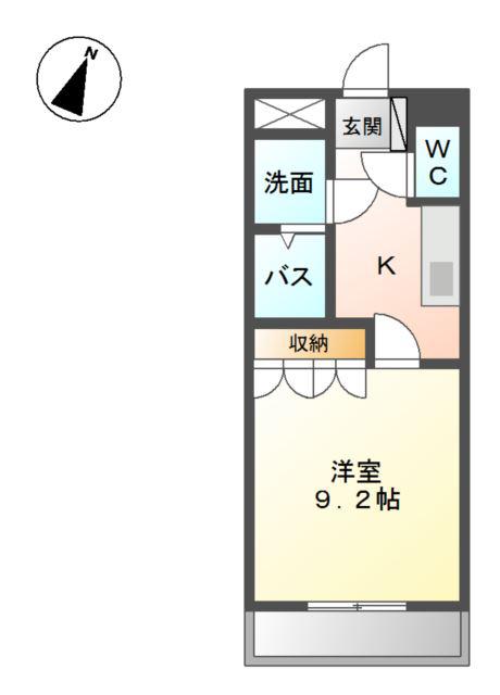 アイランドハイツ(1K/2階)の間取り写真