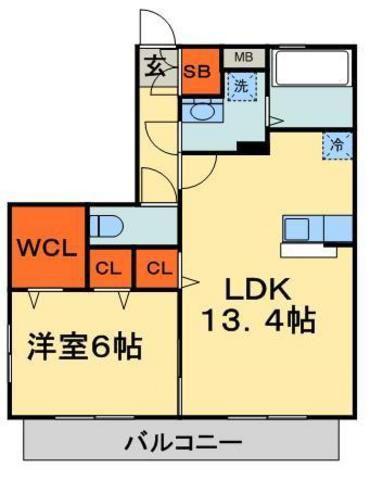 ピエトラポンテⅡ(1LDK/2階)の間取り写真