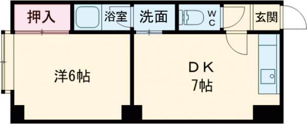 フロンティア・プラザ(1DK/4階)の間取り写真