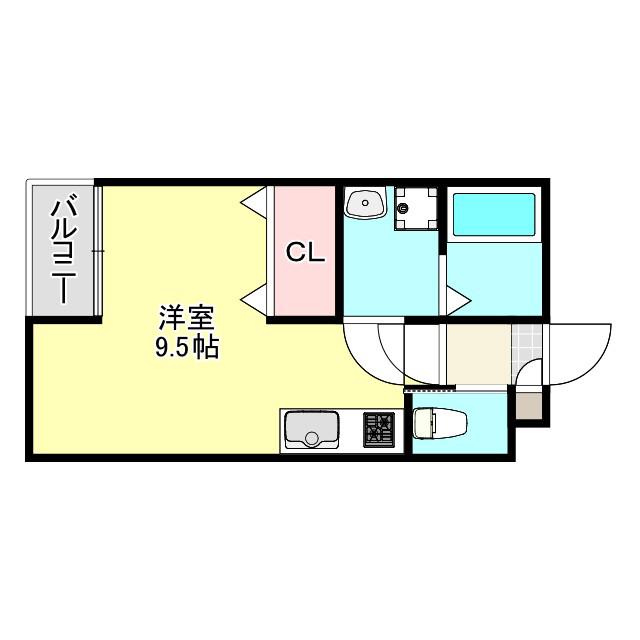 CIMA(ワンルーム/1階)の間取り写真