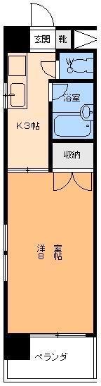 シティーハイツ本町(1K/5階)の間取り写真