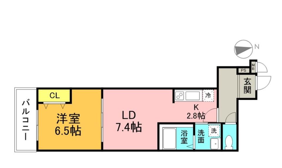 フジパレスさくら(1LDK/2階)の間取り写真