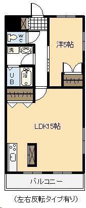 シャンテ一の宮(1LDK/2階)の間取り写真