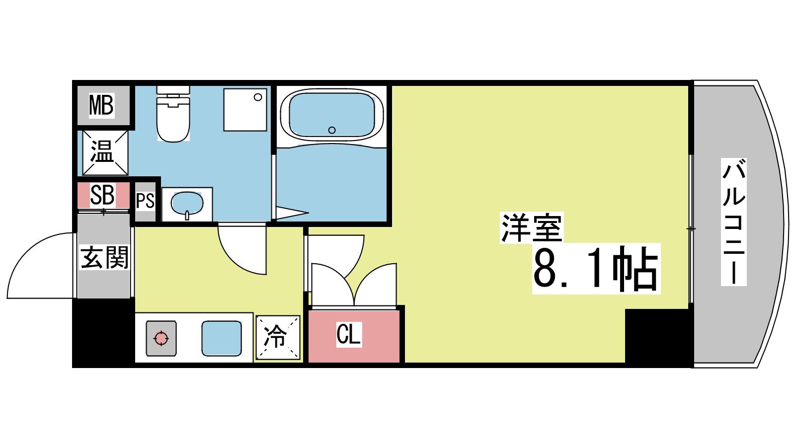 FORYOU神戸・灘(1K/3階)の間取り写真