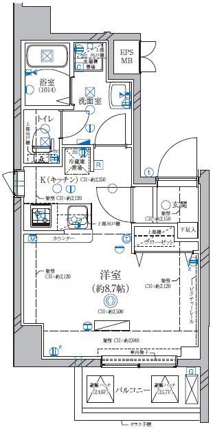 ディアレイシャス両国(1K/4階)の間取り写真