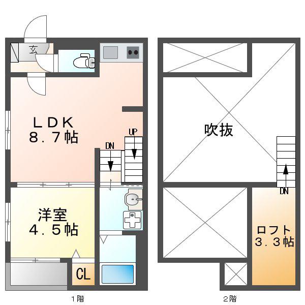 フェリーチェ山王(1LDK/1階)の間取り写真