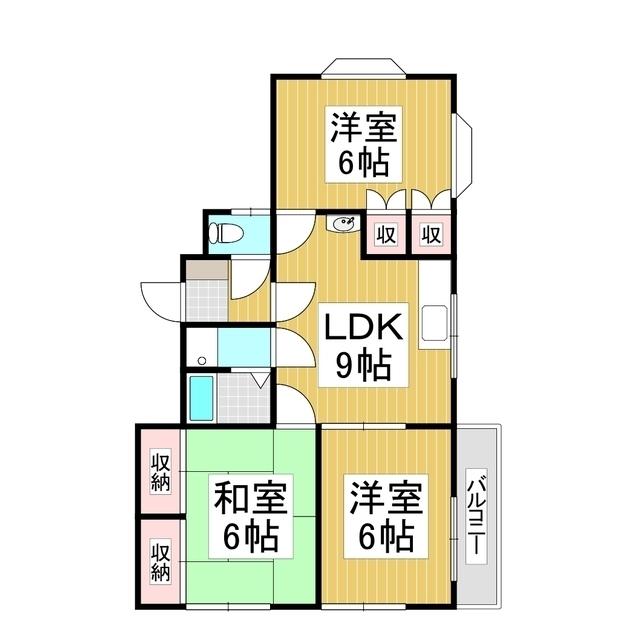 コートハウスK(2LDK/1階)の間取り写真