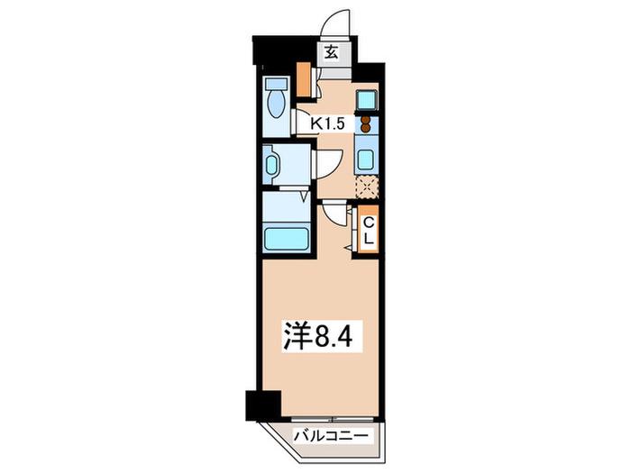 BPRレジデンス町田(1K/6階)の間取り写真