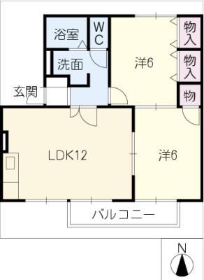 セジュール千歳(2LDK/1階)の間取り写真