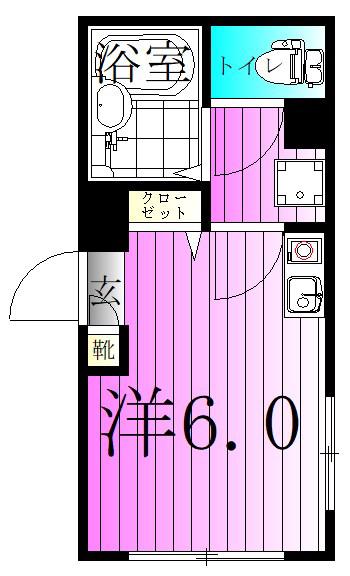 カランコエ・M(ワンルーム/1階)の間取り写真