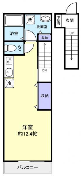  八千代台4丁目共同(ワンルーム/2階)の間取り写真
