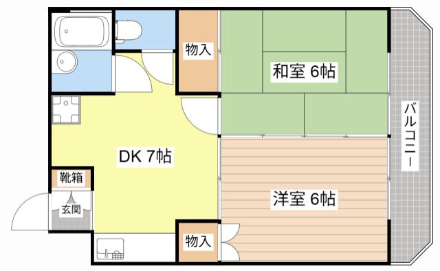 メゾン白銀556(2DK/4階)の間取り写真