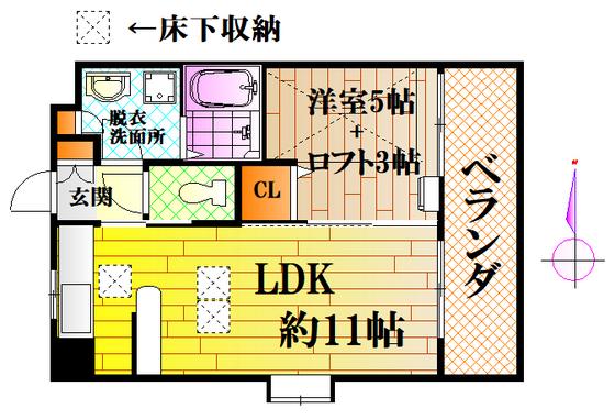 レジェンドヨコガワ(1LDK/10階)の間取り写真