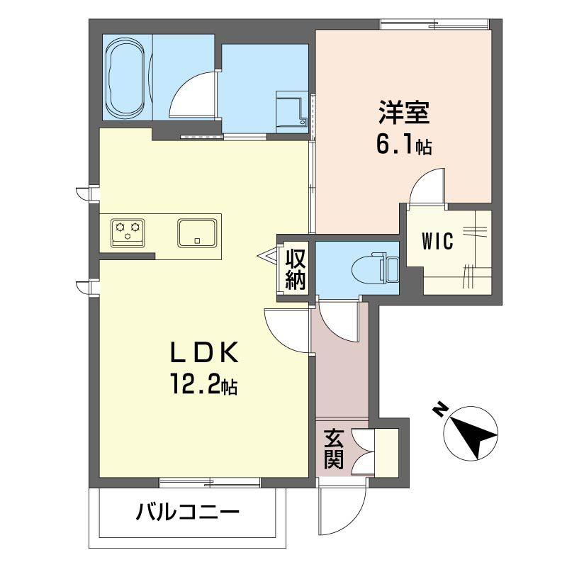 メゾン・ボワ(1LDK/1階)の間取り写真