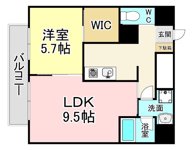 パークサイド60(1LDK/6階)の間取り写真