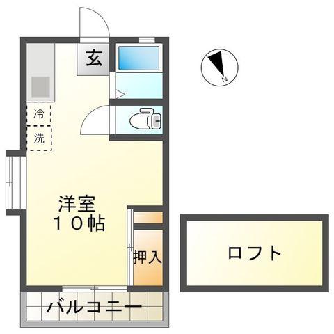 シティベール高良内(ワンルーム/2階)の間取り写真