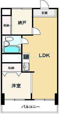 西船橋永谷マンション(1SLDK/3階)の間取り写真