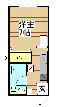 ドットミサワV(1K/2階)の間取り写真