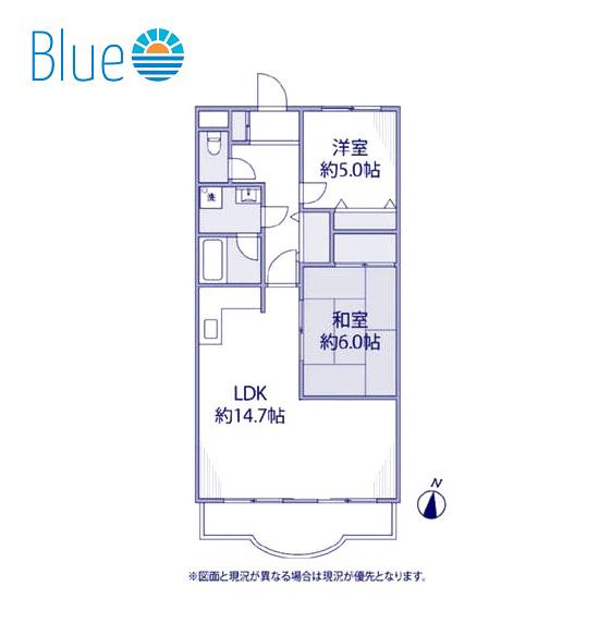 ベルパレス湘南(2LDK/2階)の間取り写真