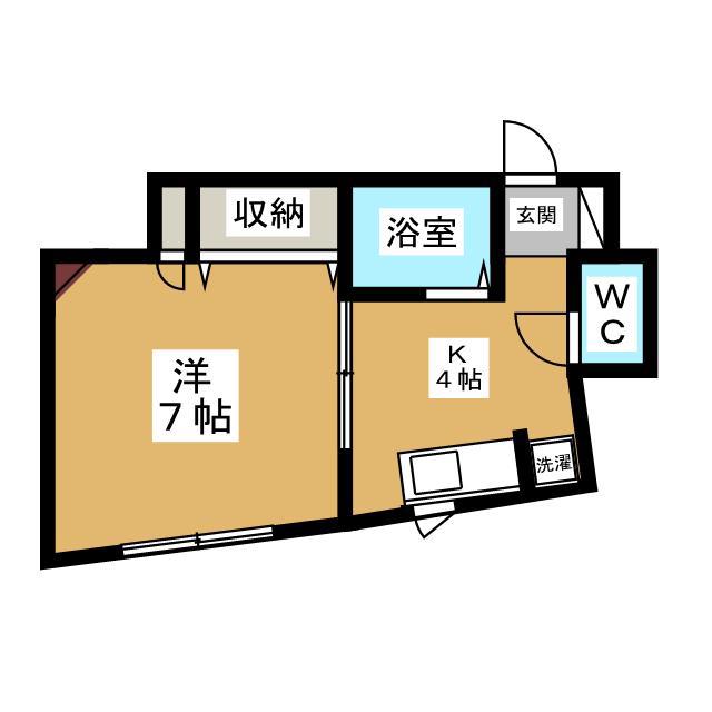 トライアングル116(1K/2階)の間取り写真