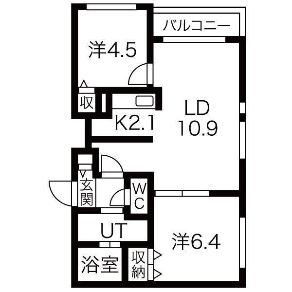 ブランシャール栄通FOREST(2LDK/3階)の間取り写真