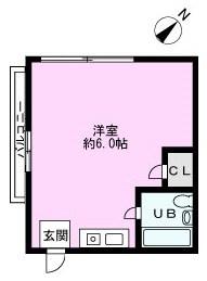 ラパニェール芝(ワンルーム/1階)の間取り写真