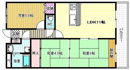 ルキア国分(3LDK/4階)の間取り写真