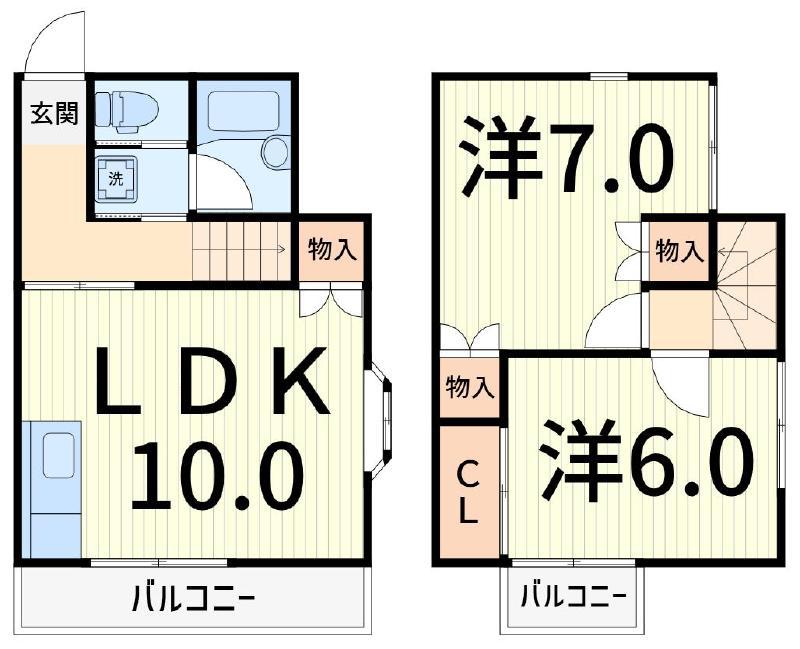 リバーウィンド(2LDK/3階)の間取り写真