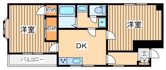 パステロいのうえ(2DK/2階)の間取り写真