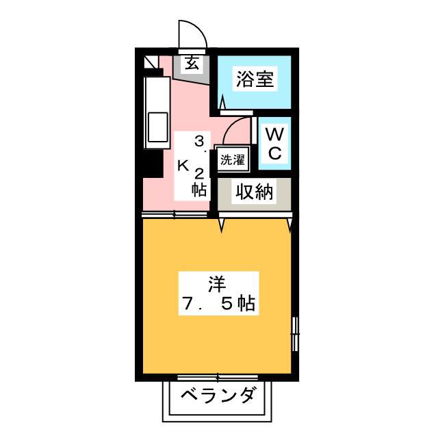 ディアスMIO(1K/1階)の間取り写真