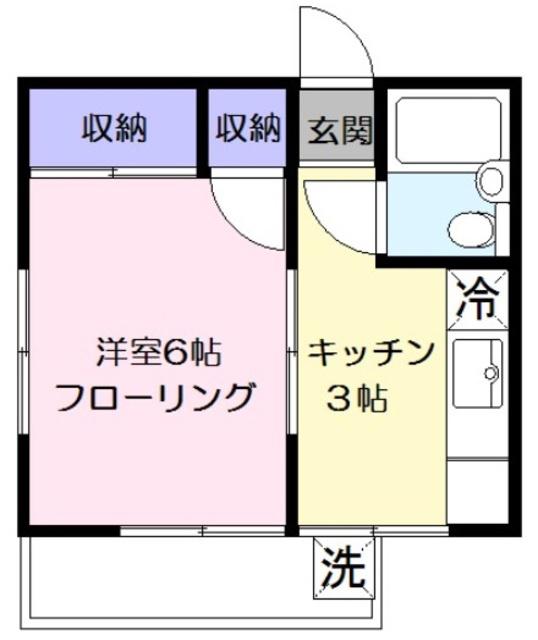 コーポクレイン(1K/2階)の間取り写真
