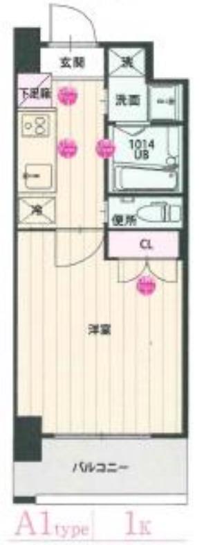 CLUB ORIENT BLD NO.102(1K/8階)の間取り写真