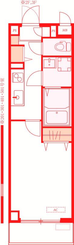 リブリ・コンフォート石川(1K/4階)の間取り写真