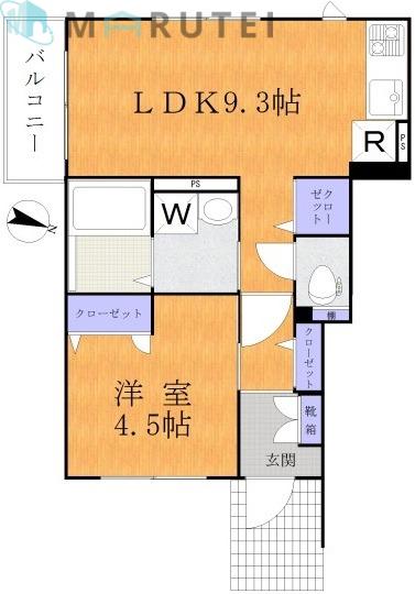 ラフテルハイムIII(1LDK/1階)の間取り写真