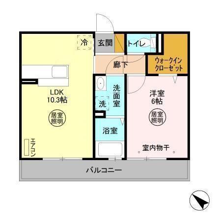 ベイサイドテラス ANNEX B(1LDK/3階)の間取り写真