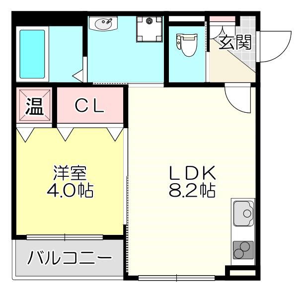 DOAHN 正覚寺(1LDK/2階)の間取り写真