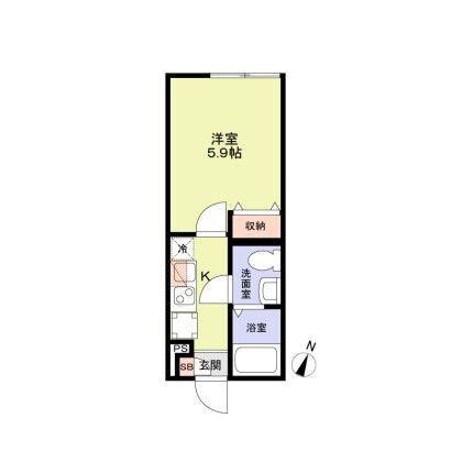 ブランノワール小岩(1K/2階)の間取り写真