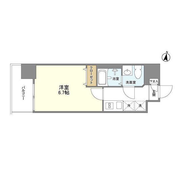 アルファコート西川口23(1K/6階)の間取り写真