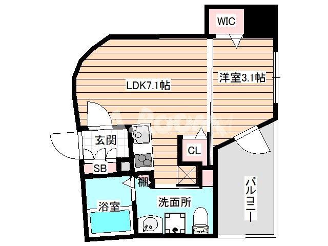 アドバンス西梅田Ⅳエール(1DK/5階)の間取り写真
