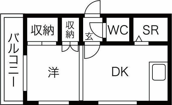 メゾンドール南4条(1DK/4階)の間取り写真