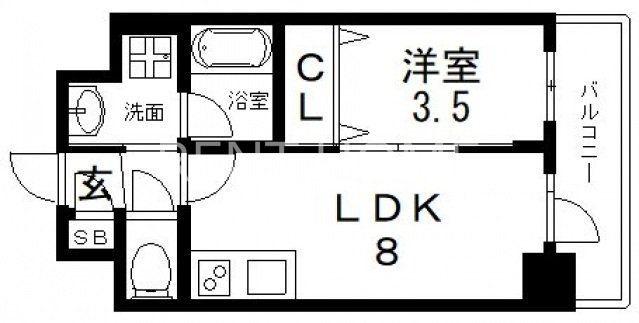 リアライズ布施駅前(1LDK/2階)の間取り写真