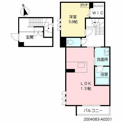 アークステーション(1LDK/2階)の間取り写真