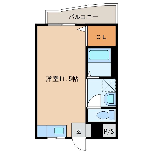 サイドアヴェニュー(ワンルーム/3階)の間取り写真